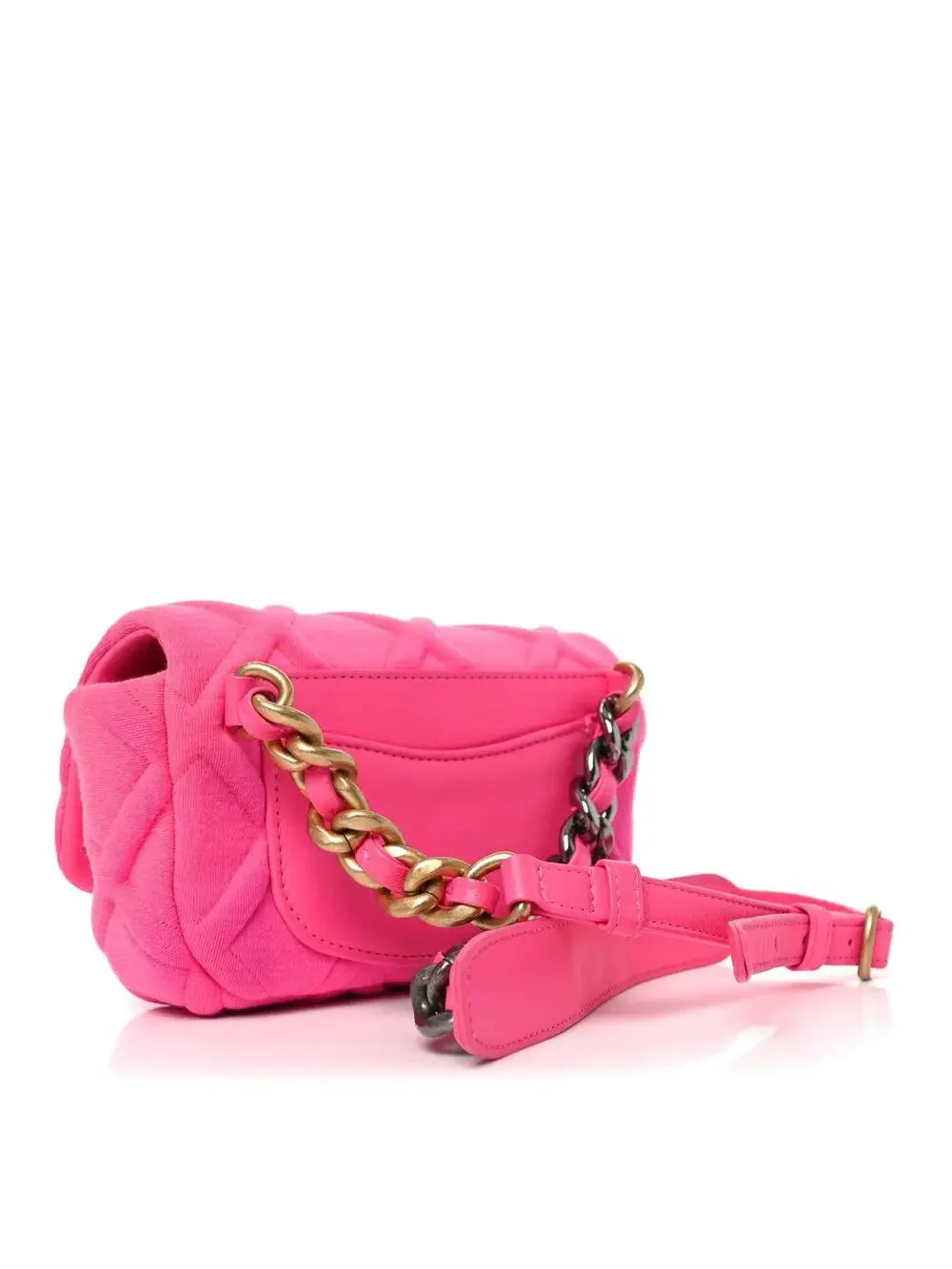 Jersey Quilted Chanel 19 Waist Bag Pink #258839C19B